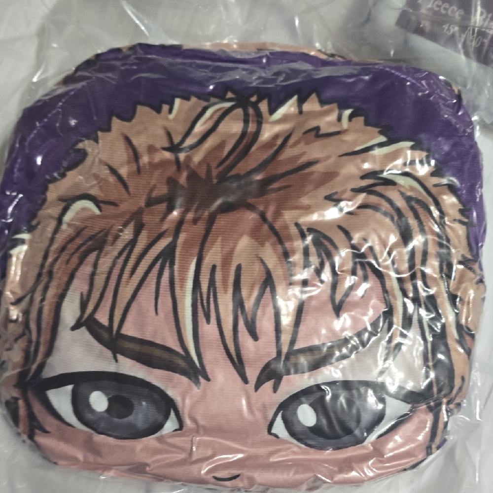 Anime Character Accent Pillow - Purple and Brown